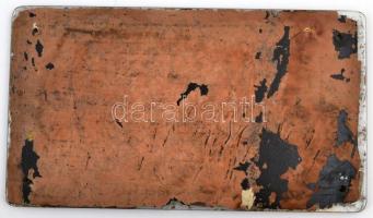 Banki üveg tábla. Pénztári órák. Kopásokkal. 36x20 cm