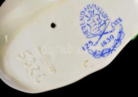 Herendi porcelán nyuszipár, kézzel festett, jelzett, hibátlan, 8,5x7,5 cm