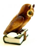 Zsolnay porcelán bagoly, kézzel festett, jelzett, hibátlan, m: 16,5 cm