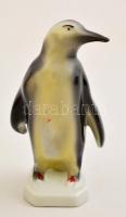 Arpo pingvin, kézzel festett, jelzett, kopott, m: 13 cm