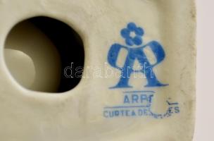 Arpo pingvin, kézzel festett, jelzett, kopott, m: 13 cm