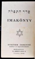 Imakönyv. h. n., é. n., Steiner Árminné imakönyv- és kegyszerkereskedése. Héber és magyar nyelvű. Művőr kötésben.