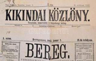 1883 Vegyes vajdasági és kárpátaljai lapok, 2 db: 

Kikindai Közlöny. Társadalmi, közművélődési és...