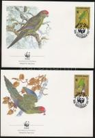 1987 WWF: Papagáj sor 4 db FDC-n Mi 421-424