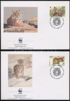 WWF: Szibériai tigris sor 4 db FDC-n WWF Siberian tiger set on 4 FDC