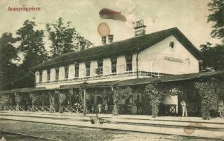 Aranyosgyéres, Campia Turzii; vasútállomás. Veress Zsigmond kiadása / railway station (EM)