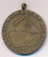 1934 A Budapest tengerjáró hajó vízre bocsájtás után. Budapest, Ganz gyár. Eredeti fotó 17x13 cm + 1...
