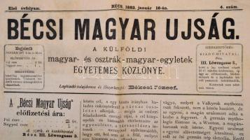 1882 Bécsi Magyar Ujság. A külföldi magyar- és osztrák-magyar-egyletek egyetemes közlönye. I. évf. 4...