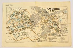 1933 A gödöllői jamboree térképe, jelmagyarázattal, Bp., Stoits, kis gyűrődésekkel / Map of the Gödöllő Jamboree 36x24 cm