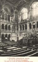 Budapest V. Országház, A főrendiház ülésterme, belső - képeslapfüzetből