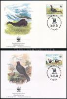 WWF Kaukázusi nyírfajd sor 4 FDC-n + négyestömb WWF: Caucasian black grouse set on 4 FDCs + block of...