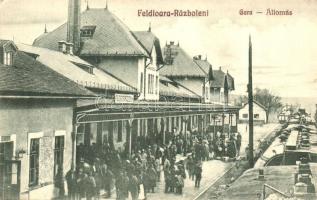 Székelyföldvár, Feldioara-Razboieni, Razboieni-Cetate; Vasútállomás vonattal / Gara / Bahnhof / railway station with train