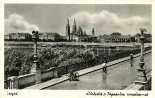 Szeged, Híd, Fogadalmi templom, kerékpár (EK)