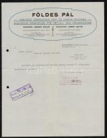 1925 Földes Pál Preciziós Szerszámok gyára, díszes fejléces levél, 29x22,5 cm