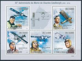 35 éve halt meg Charles Lindbergh kisív, Charles Lindbergh mini sheet