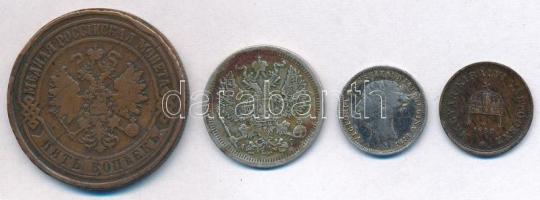 Vegyes: 1899KB 1f Br + Nagy-Britannia 1878. 3p Ag "Viktória" + Orosz Birodalom 1874. 5k Cu...