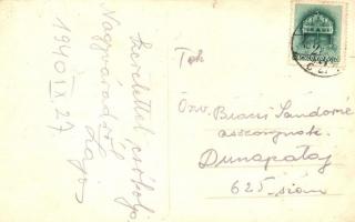 1940 Nagyvárad, Oradea; Szigligeti színház villamossal / theatre with tram. photo (kis szakadás / sm...