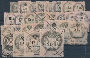 1858-1864 27 klf okmánybélyeg/ 27 different fiscal stamps
