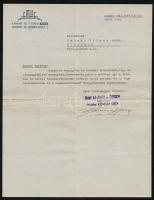 1942 EMKE Kávéház és Étterem, díszes fejléces levél, a tulajdonos Kövessy Géza aláírásával, 29x22,5 cm