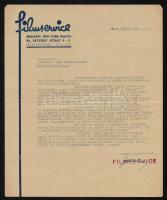 1941 Filmservice, díszes fejléces levél, 28x23 cm