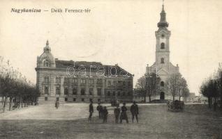 Nagykanizsa, Deák Ferenc tér, templom. Schwarz és Tauber kiadása