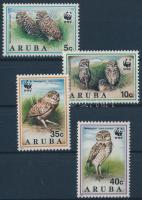 1994 WWF: Baglyok sor 4 db FDC-n + sor Mi 134-137 (40c hátoldalán betapadás)