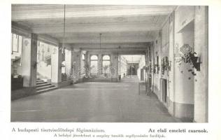 Budapest VIII. Tisztviselőtelep, M. kir. főgimnázium, belső képek - 14 db régi képeslap / 14 pre-194...