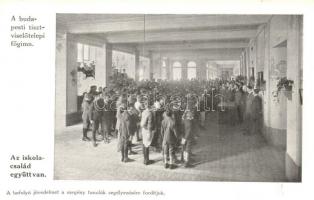 Budapest VIII. Tisztviselőtelep, M. kir. főgimnázium, belső képek - 14 db régi képeslap / 14 pre-194...