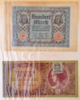 Vegyes 89db-os papírpénz gyűjtemény nagyrészt magyar és osztrák kiadású korona valamint kevés külföl...