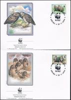 WWF: Baglyok sor 4 db FDC-n + sor WWF: Owls set on 4 FDCs + set