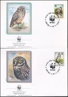 WWF: Baglyok sor 4 db FDC-n + sor WWF: Owls set on 4 FDCs + set