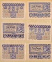 Vegyes 42db-os papírpénz gyűjtemény nagyrészt magyar és osztrák kiadású korona valamint kevés külföl...