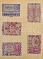 Vegyes 42db-os papírpénz gyűjtemény nagyrészt magyar és osztrák kiadású korona valamint kevés külföl...