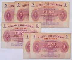 Ausztria / Szövetséges megszállás 1944. 65db-os bankjegy gyűjtemény 50g-1Sch-2Sch-5Sch-10Sch-20Sch n...