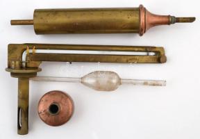 cca 1922 Malligand-rendszerű boralkohol meghatározó készülék, teljes, saját fa dobozában, leírással