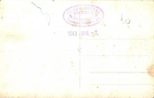 1943 Keszthely, étterem belső, Haggenmacher sör és Rákosy reklám plakát a falon. Krisch Oszkár photo...