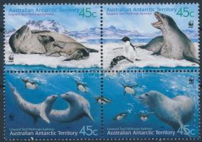 WWF Leopard Seal set 4 FDC + block of 4 WWF: Leopárdfóka sor 4 FDC-n + négyestömb