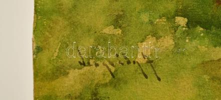 Neogrády Antal (1861-1942): Lány sarlóval. Akvarell, karton, jelzett, foltos, 27,5×38 cm