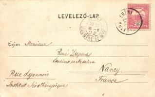 Balatonberény, fürdőtelep evezőssel. Art Nouveau, floral. Mérei Ignácz 102. (EK)