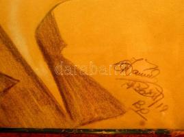 Olvashatatlan jelzéssel: Női portré 1936. Pasztell, papír, üvegezett keretben, 35×25 cm