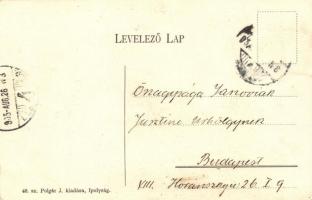 Ipolyság, Sahy; utcakép, Új telkek, Pénzügyi palota / street view with new houses and financial pala...