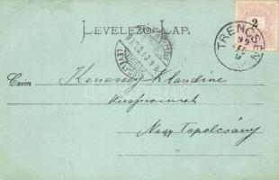 1899 Trencsén, Trencín; Váralja este / castle at night  (EK)