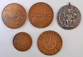 Vegyes 19db-os emlékérem és plakett tétel, közte: 1943. Kő Pál "Nagyanyám emlékére" Br pla...