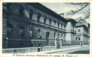 Budapest IX. Vendel utca 3. Foederatio Emericana Adalbertinum III. menzája, Klára Gyermekotthon (EK)