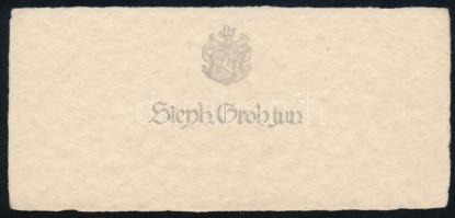 cca 1928 Gróh István, az Iparművészeti iskola igazgatójának grafikus névjegykártyája