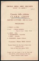 cca 1928 Gróh Klára hegedűművész olasz fellépésére szóló meghívó és meghívó levél