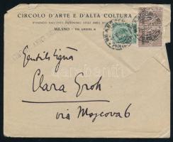 cca 1928 Gróh Klára hegedűművész olasz fellépésére szóló meghívó és meghívó levél