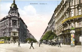 Budapest VI. Andrássy út, villamos, Takarékpénztár