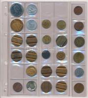Tartalmas ~108db-os zseton, emlékérem és minipénz gyűjtemény öt darab berakólapon T:vegyes