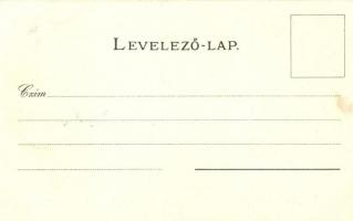 Lőcse, Levoca; Szepes vármegye címere; Athenaeum Rt. kőnyomdája / coat of arms, floral, litho